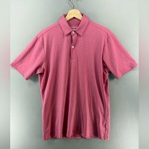 Mizzen main Men Shirt Sleeve Polo Shirt Size Medium Pink/Rose